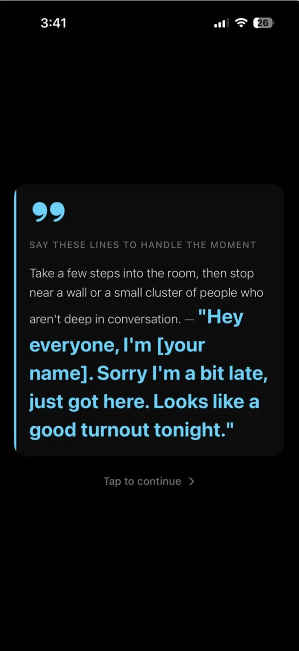 A ready-to-say line