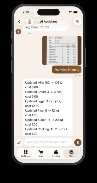 CafeManager screen 2