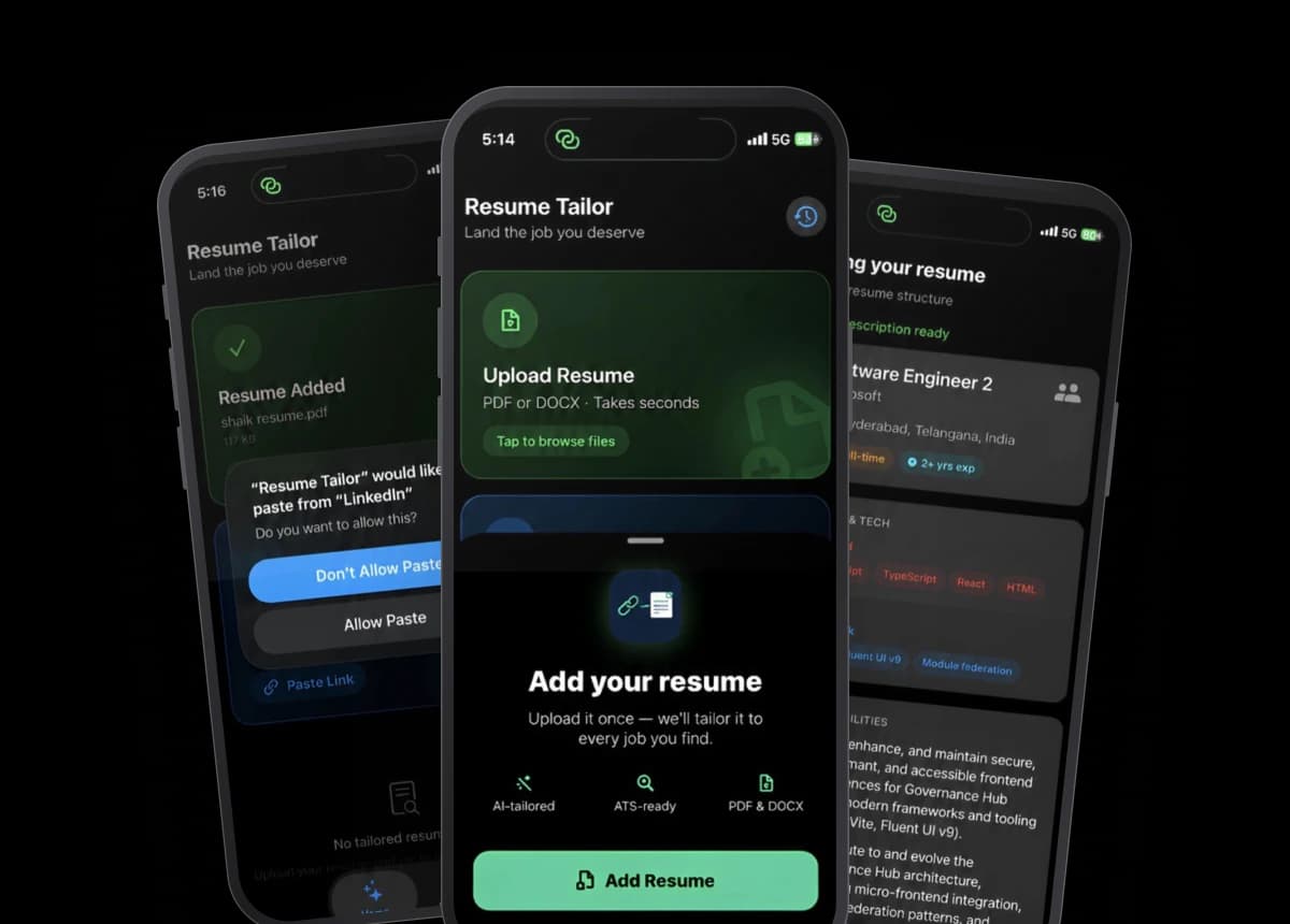ResumeMint product screens