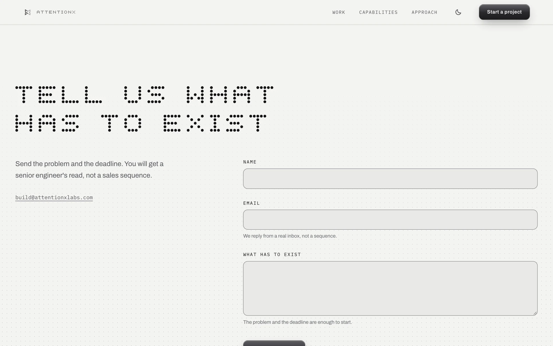 Tell us what has to exist