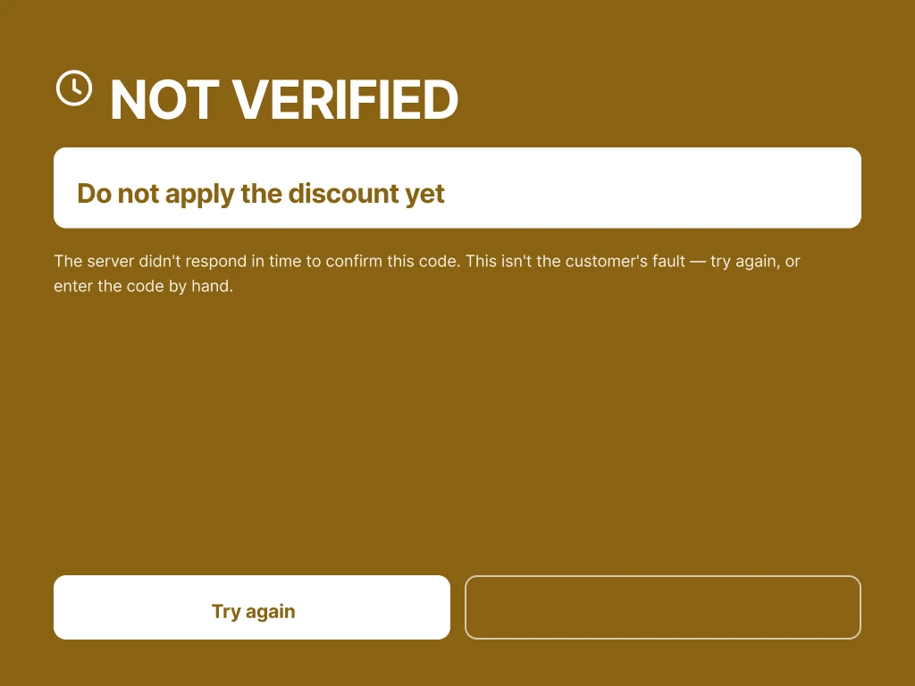 Not verified — try again