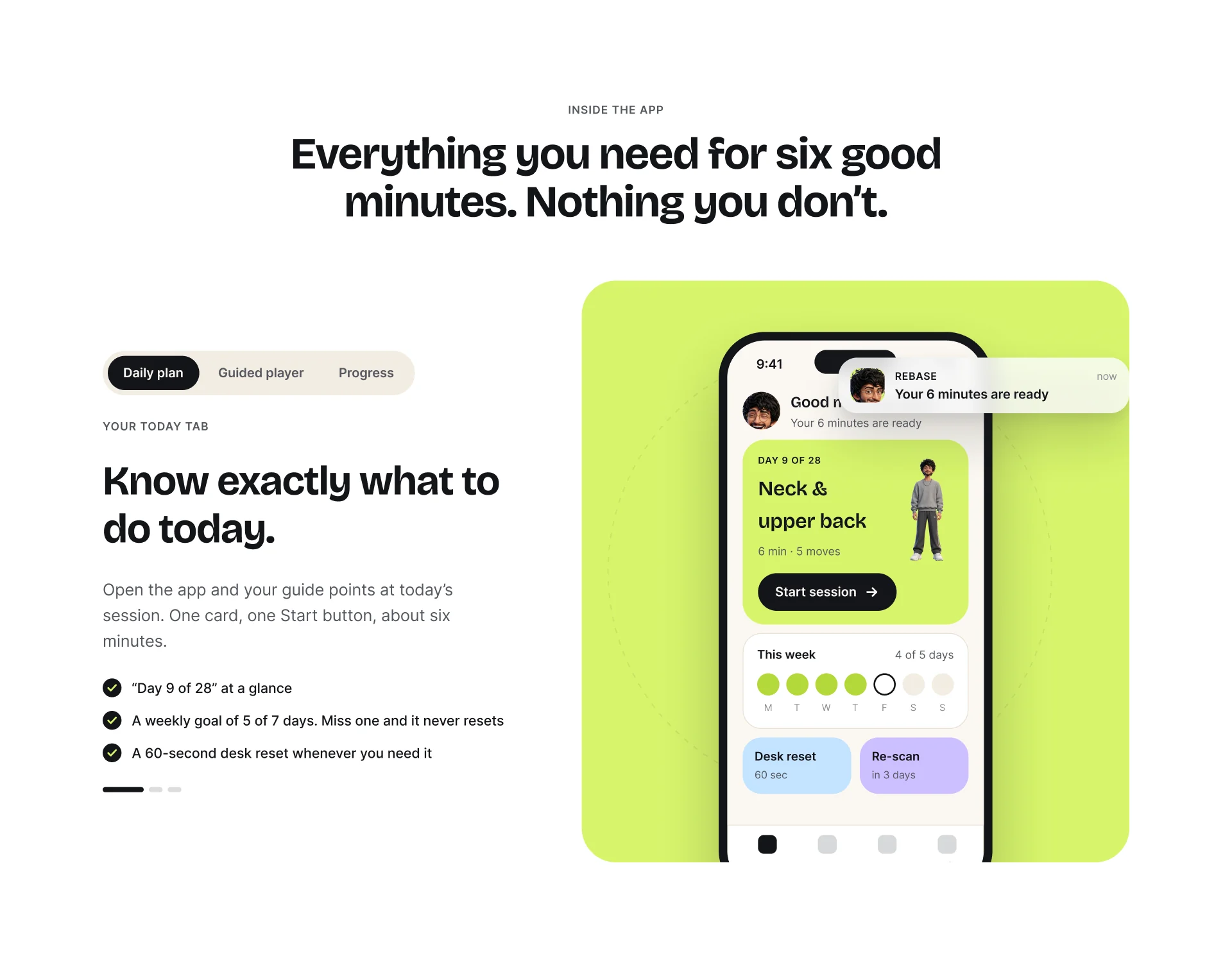 Inside the app