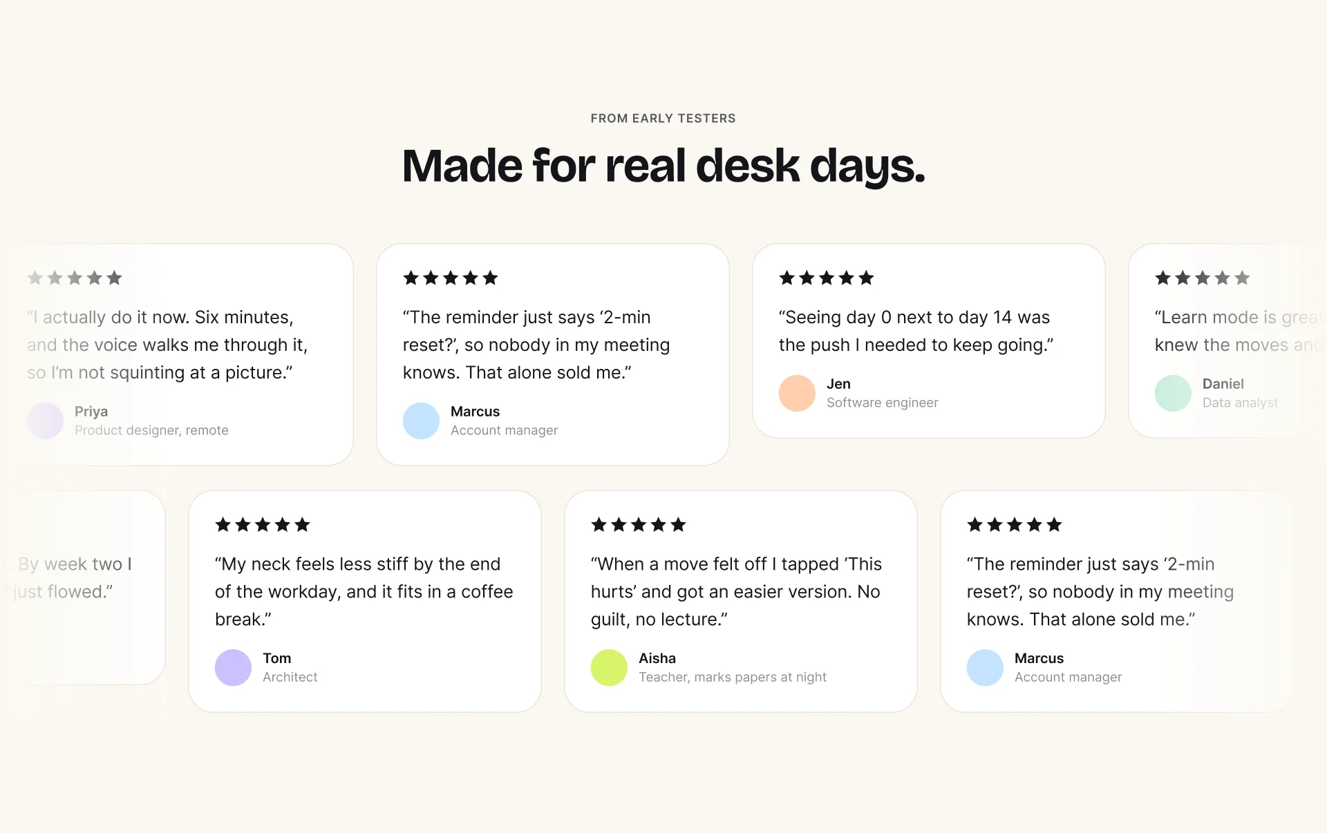 Made for real desk days